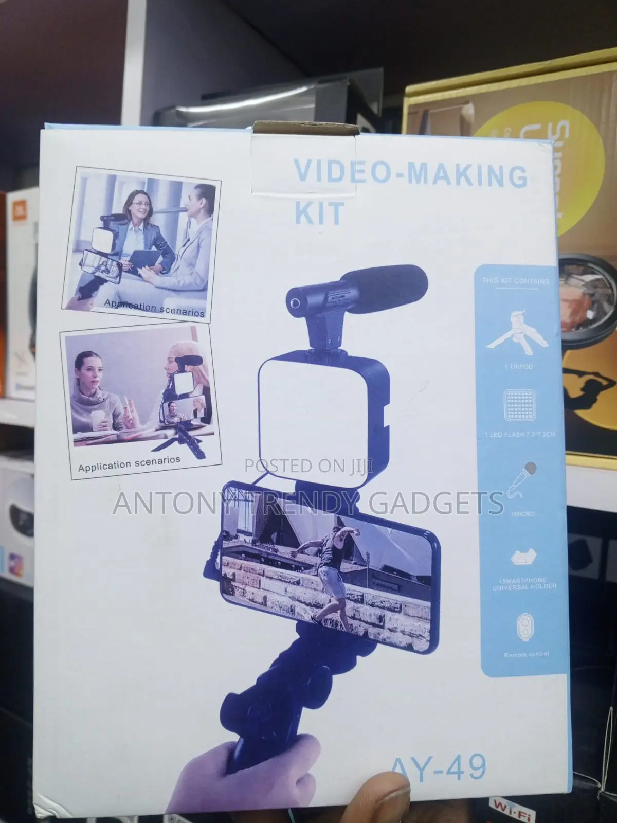 Ay-49 Professional Vlogging Kit With Mic Light And Tripod