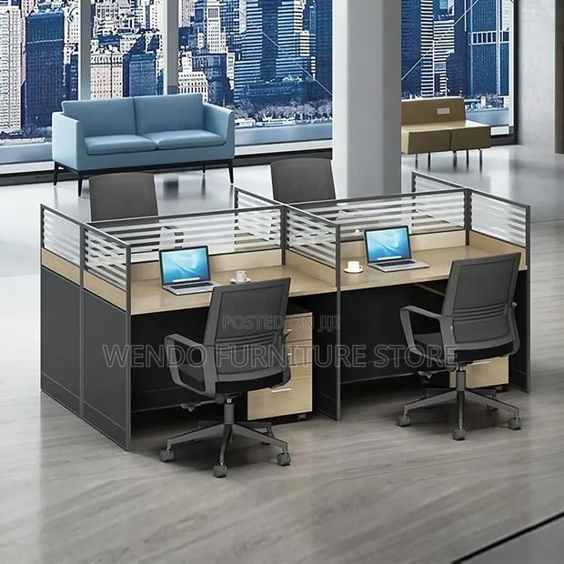 Office Workstation; Four Users MDF Office Desk Station - thumbnail 7