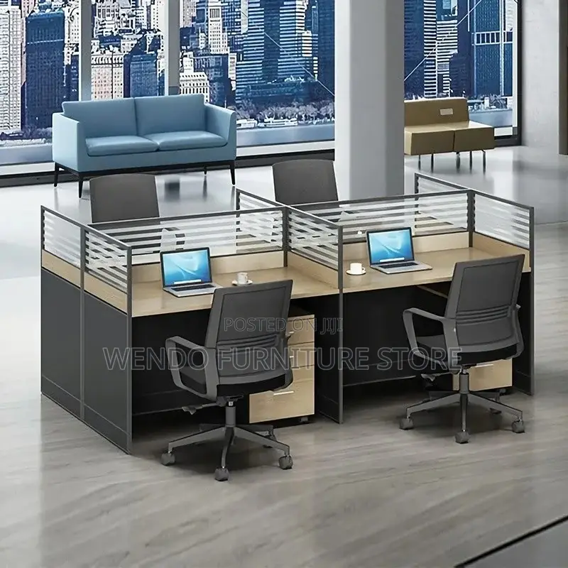 Office Workstation; Four Users MDF Office Desk Station