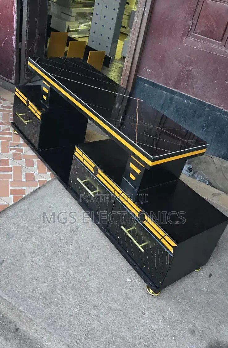 Executive Tv Stand With Marble Coating and Light at 8000
