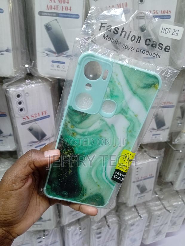 Infinix Hot 20i Fashion Case Features a Green and White Marble - thumbnail 2