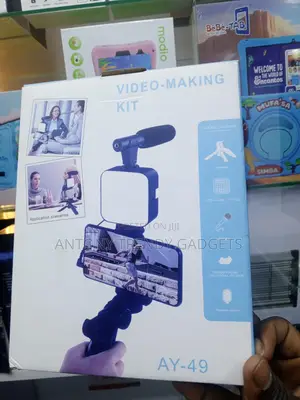 Ay-49 All-in-one Vlogging Kit With Phone Holder And Mic