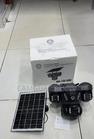 Triple Lens Solar Security Camera Wide Coverage Color Night Vision