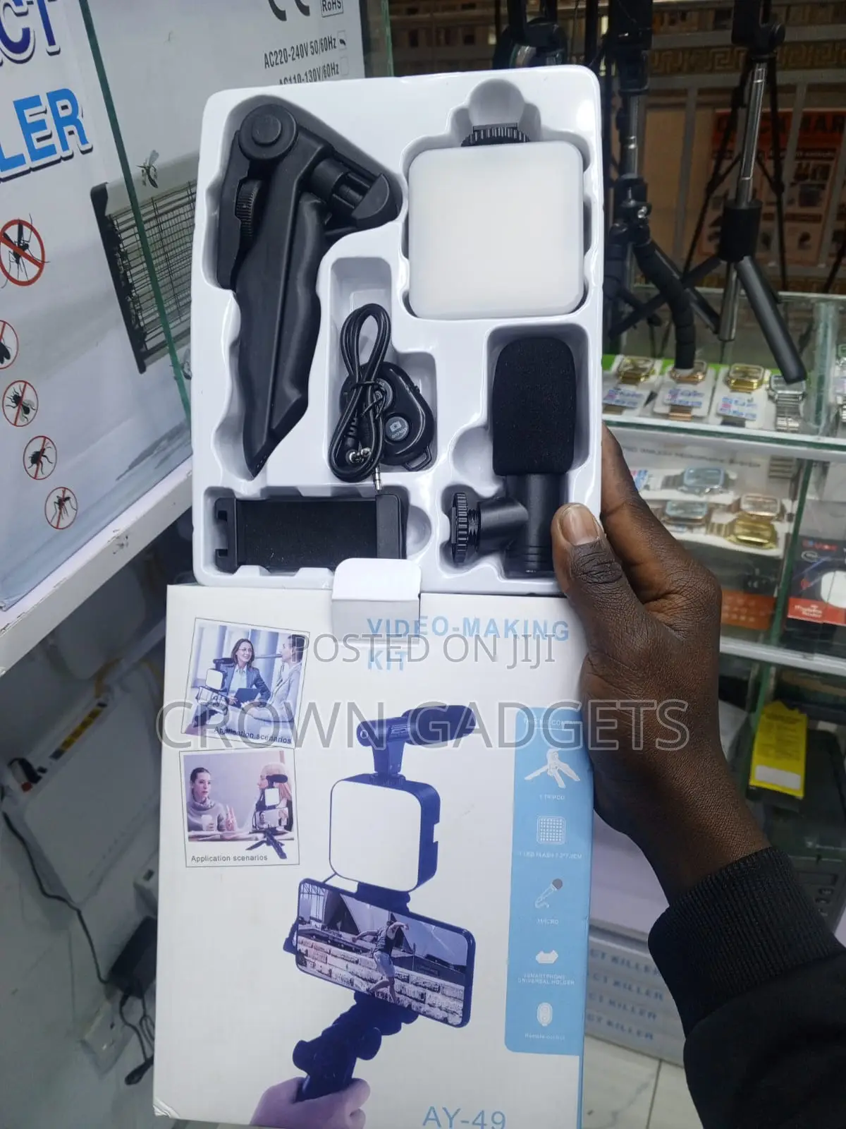 Ay-49 Content Creator Kit With Shotgun Mic And Led Light