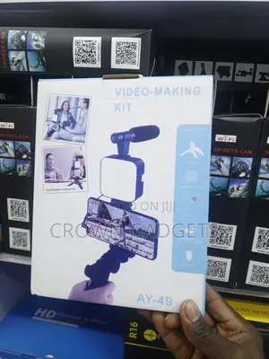 Ay-49 Professional Video Kit With Led Light And Shotgun Mic