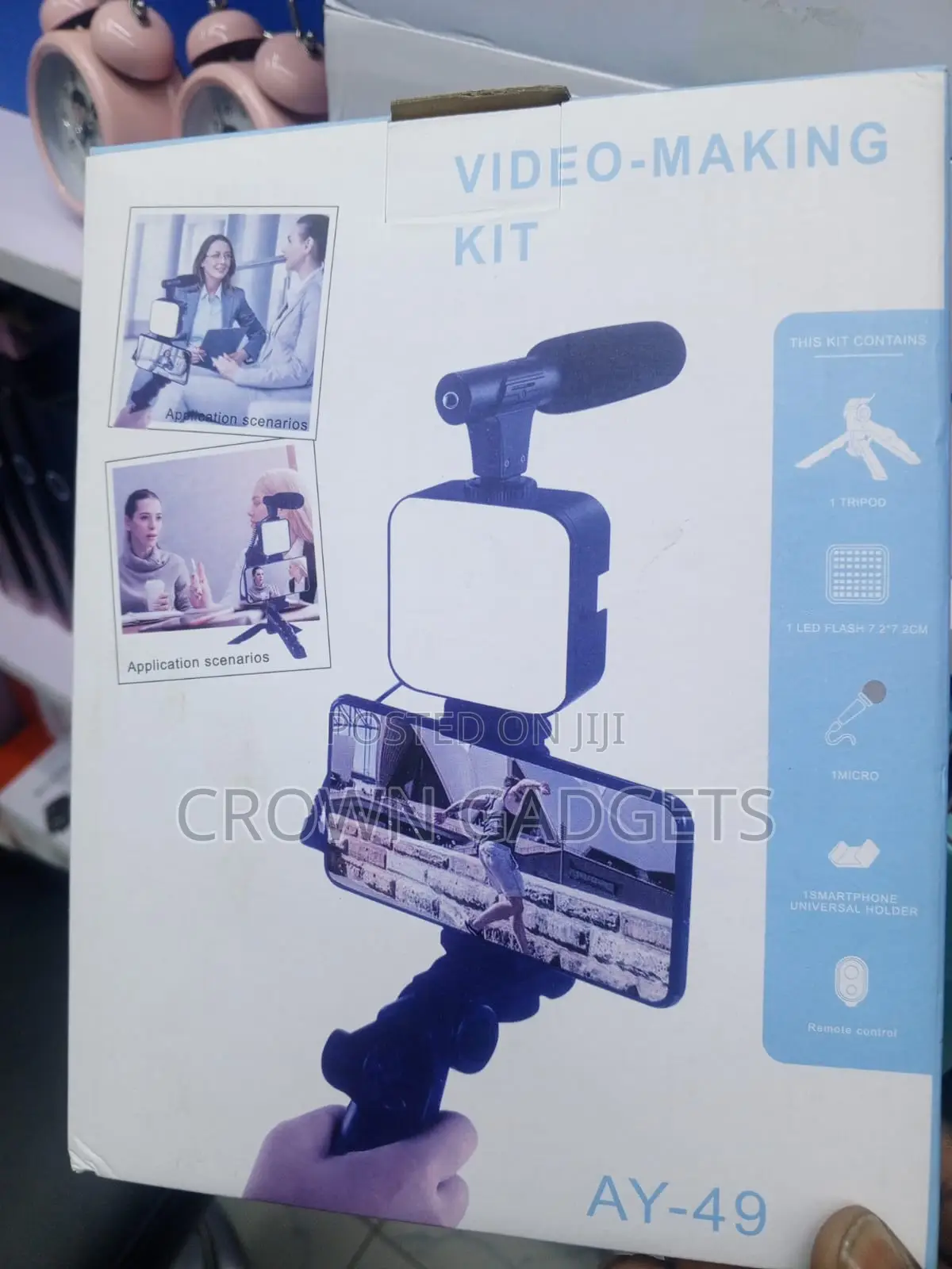 Ay-49 Professional Video Kit With Led Light And Shotgun Mic