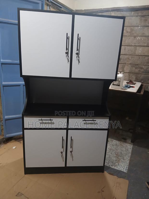 Kitchen Cabinet: Two-Tone Wooden Lockable Kitchen Storage Cabinet - thumbnail 2