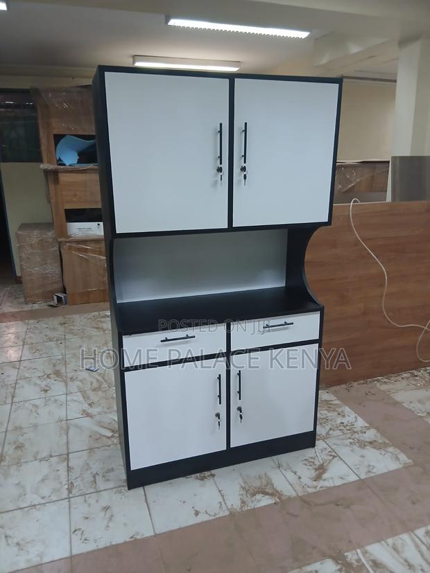 Kitchen Cabinet: Two-Tone Wooden Lockable Kitchen Storage Cabinet - thumbnail 3
