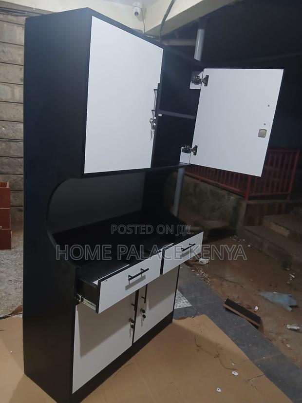 Kitchen Cabinet: Two-Tone Wooden Lockable Kitchen Storage Cabinet - thumbnail 5