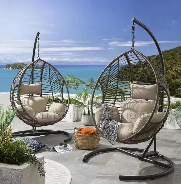 Home Chairs; Hammock Chair With Leather Tuffed Backrest