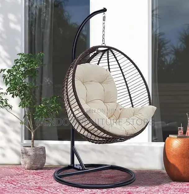 Home Chairs; Hammock Chair With Leather Tuffed Backrest