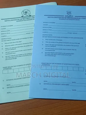 Exam Booklet Printing