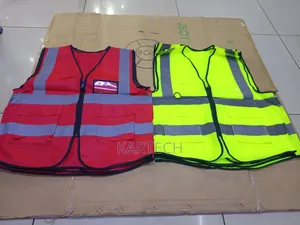 Worker Protective Reflector Jacket With Zipper And Pockets