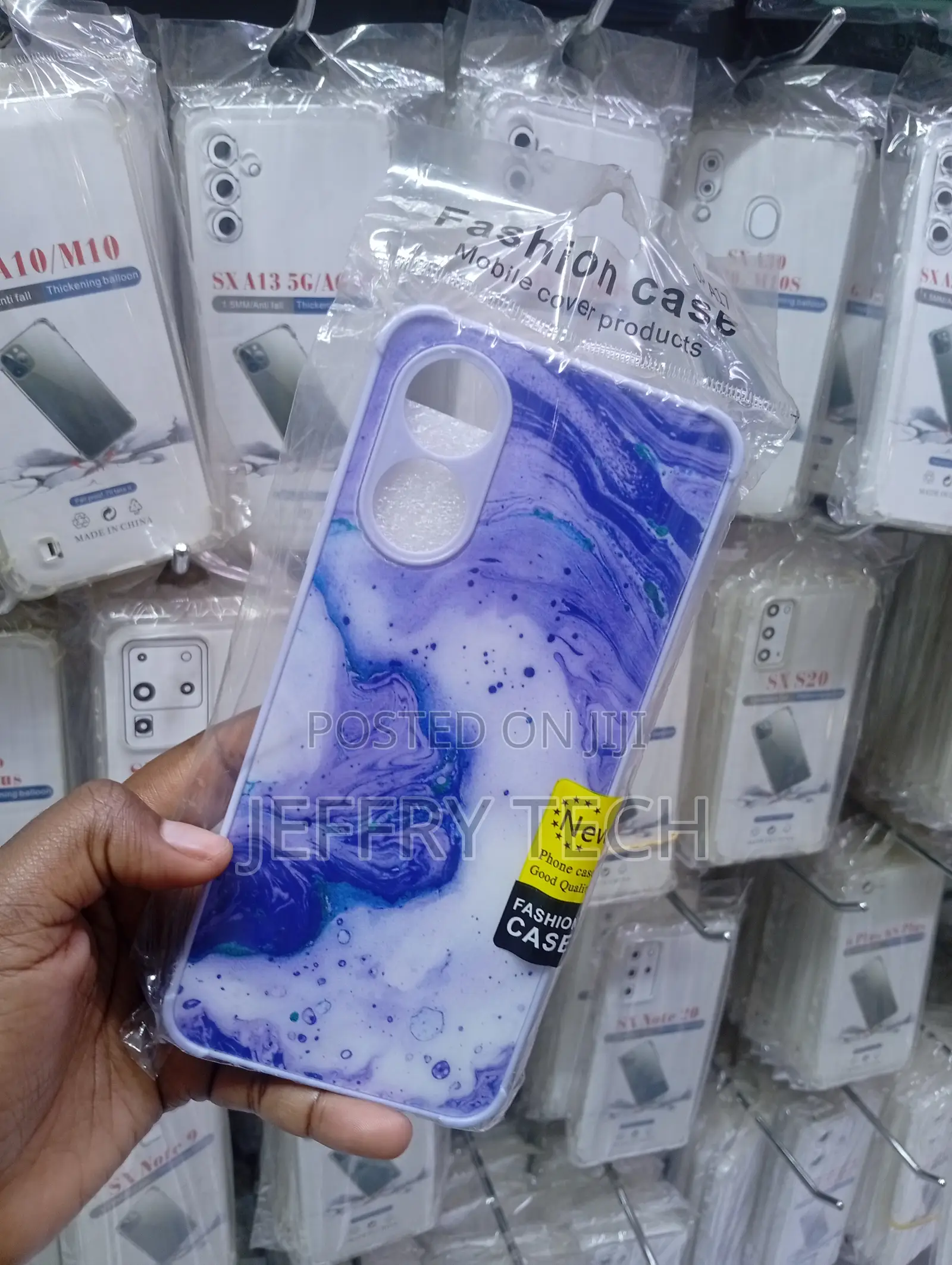 Soft Tpu Phone Case Featuring a Purple and White Marble Pattern