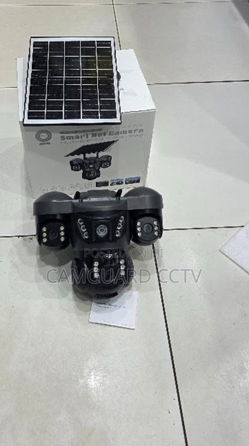 Solar Powered Triple Lens Wifi PTZ Camera Remote Access V380 Pro App