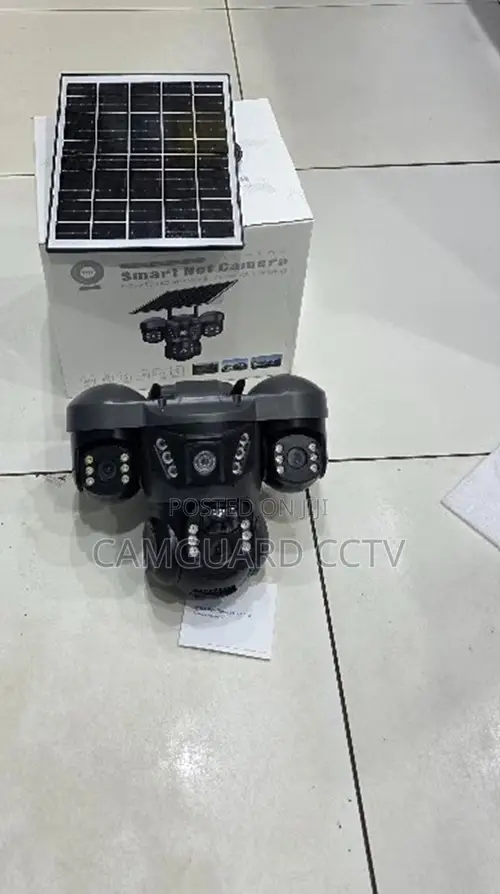 Solar Powered Triple Lens Wifi PTZ Camera Remote Access V380 Pro App