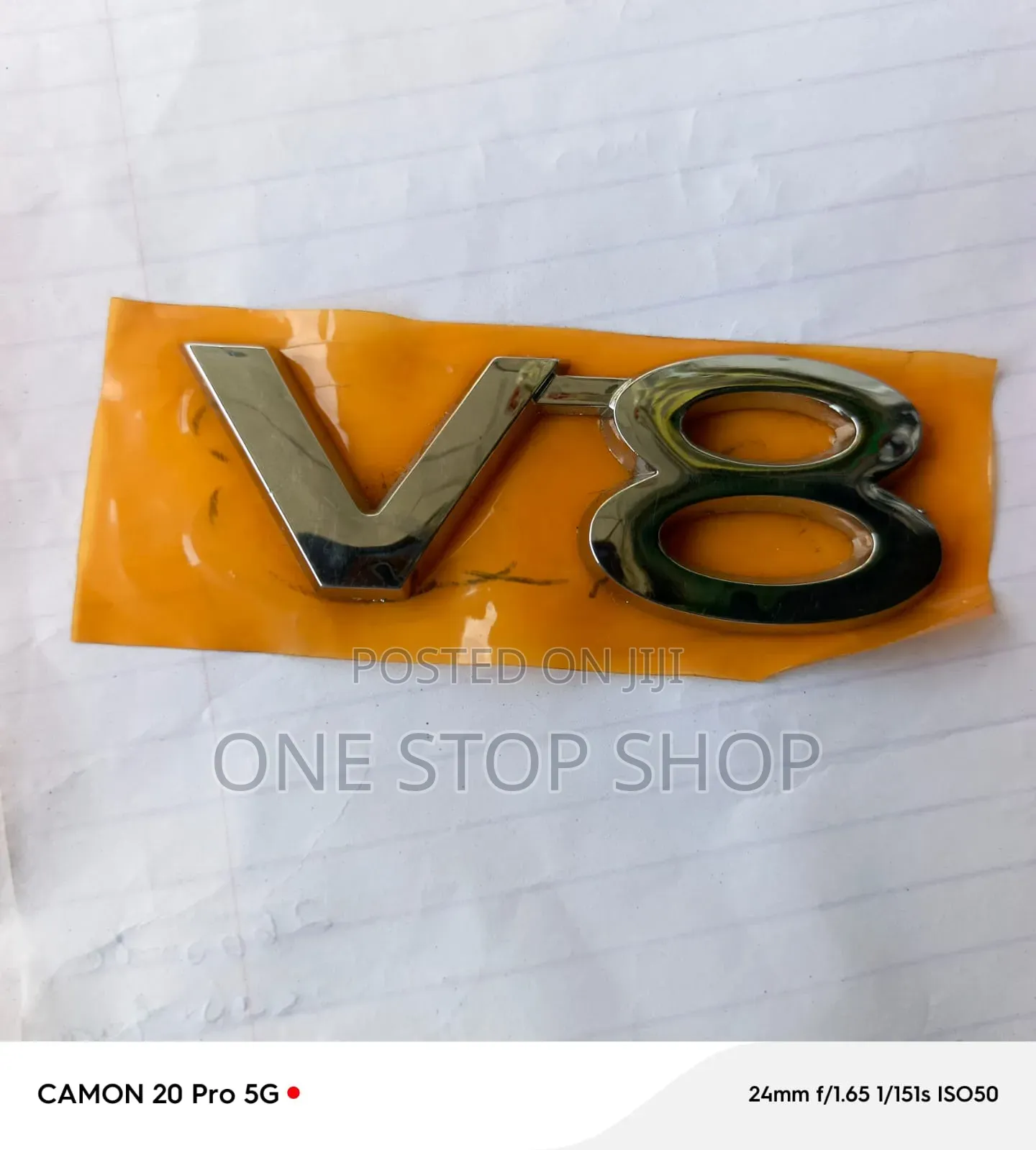 V8 Self Adhesive Backing Trunk Badge
