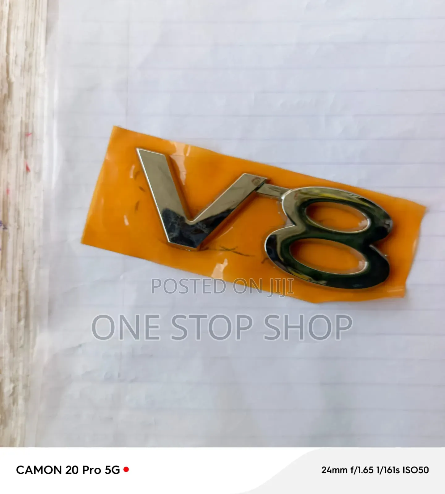 Chrome V8 Waterproof Silver Coating Emblem