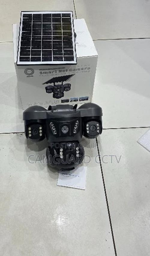 V380 Pro Triple Lens Solar Security Camera – Weatherproof Outdoor CCTV