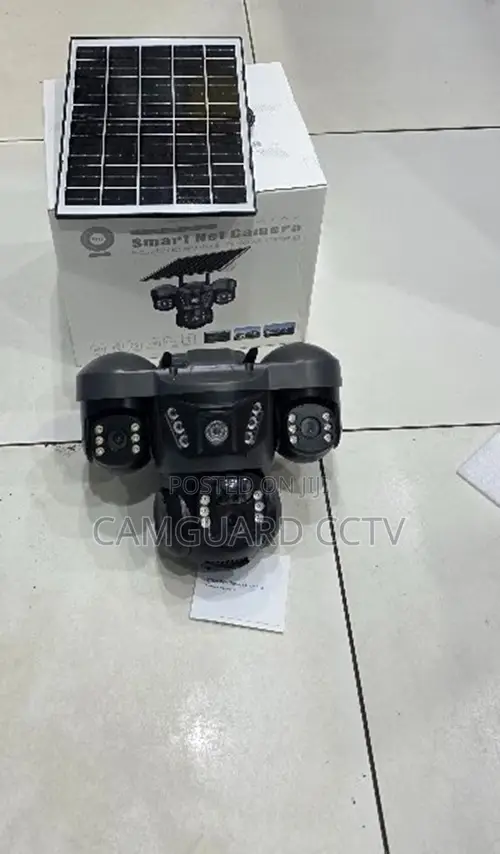 V380 Pro Triple Lens Solar Security Camera – Weatherproof Outdoor CCTV