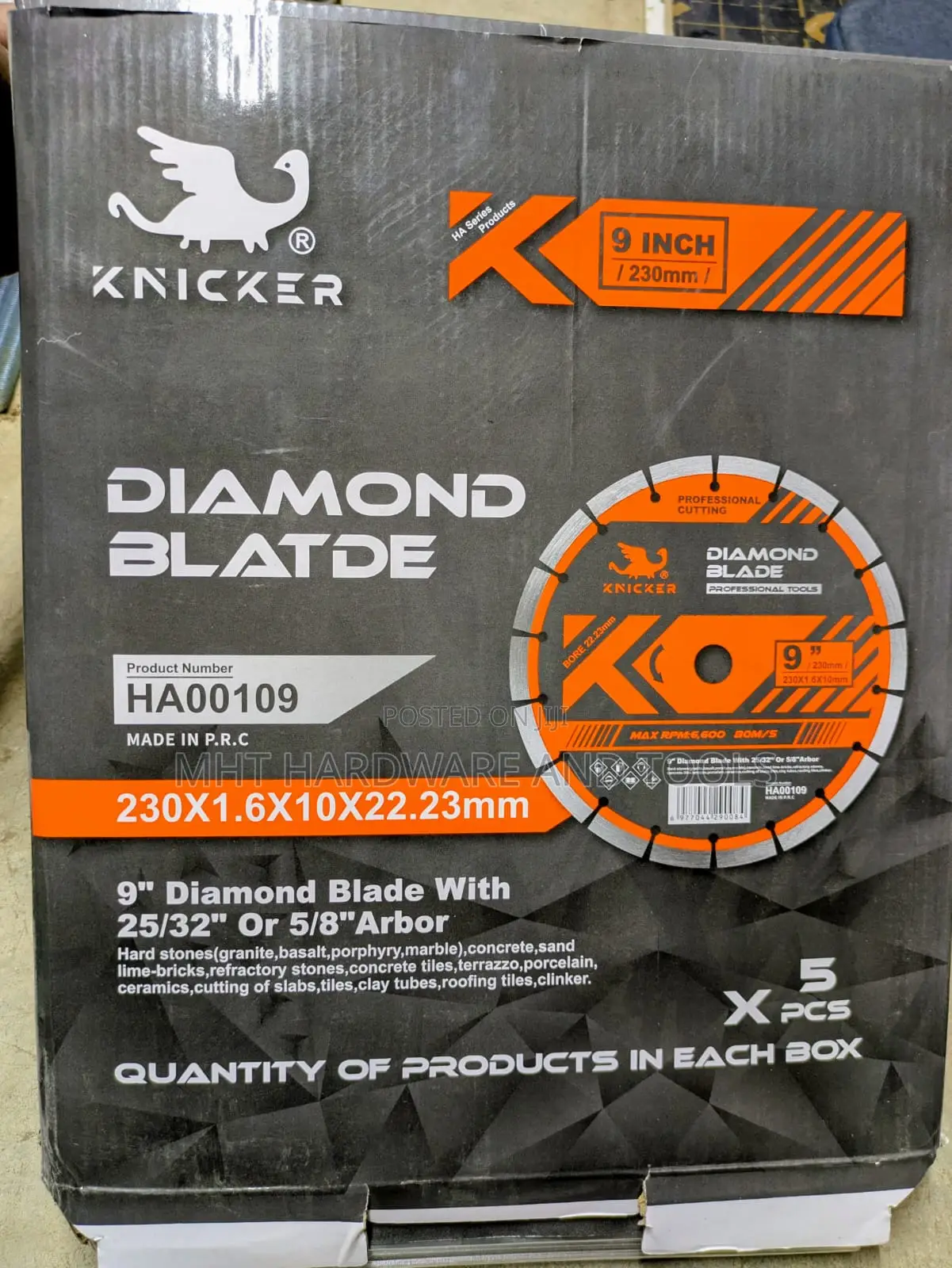 Diamond Cutting Disc 9" Knicker