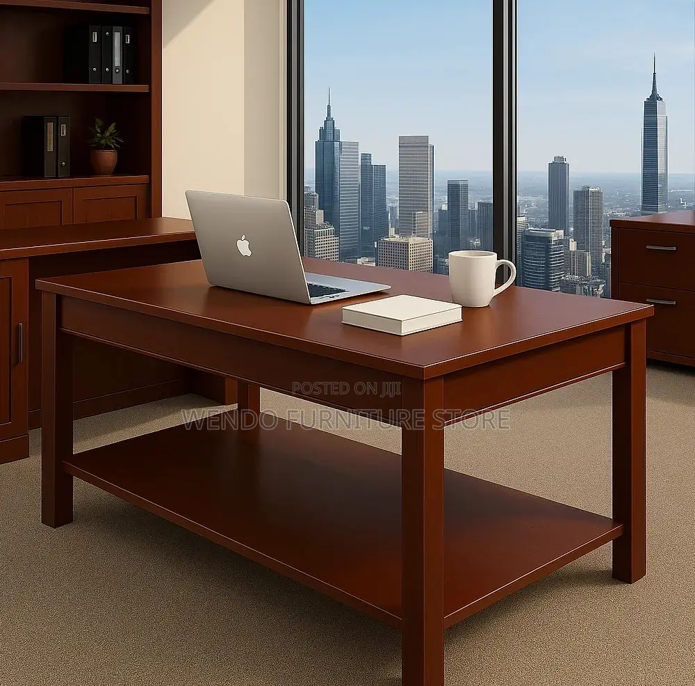Coffee Table; Mahogany Executive Living Room Coffee Table