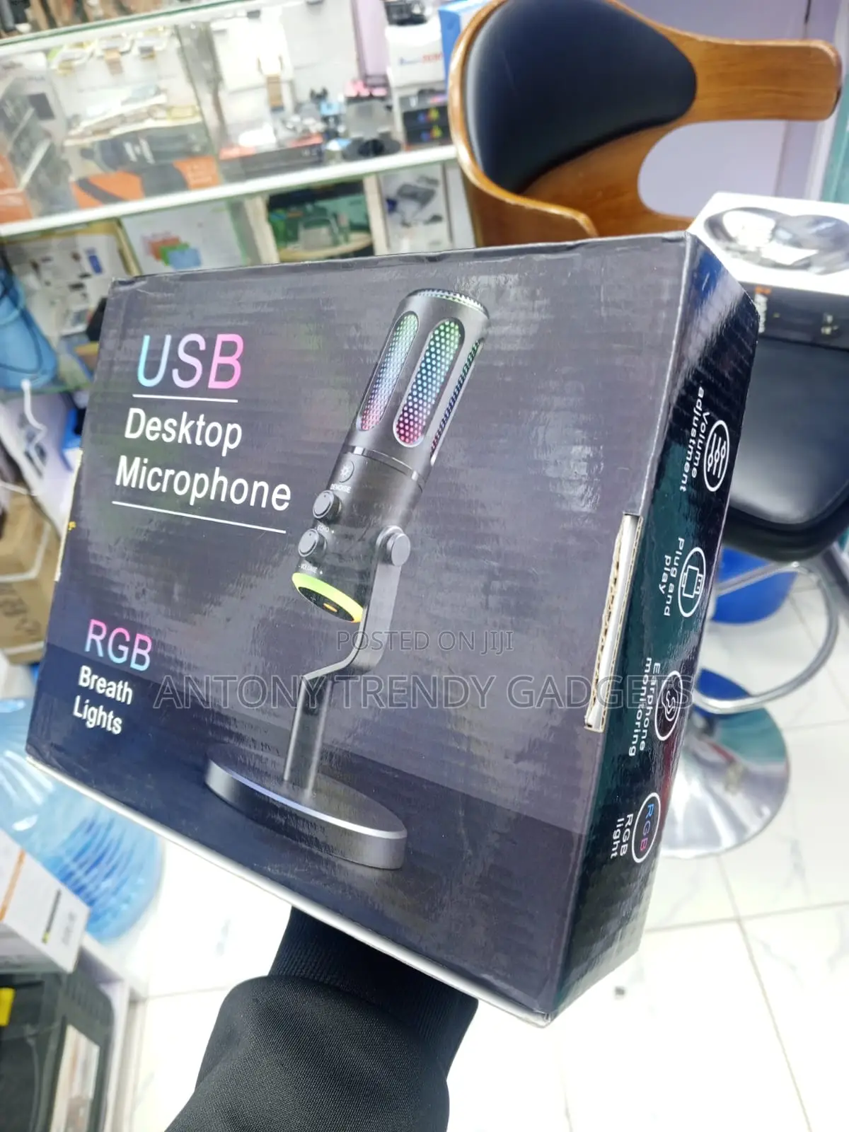Usb Condenser Microphone With RGB Lights for Gaming Streaming