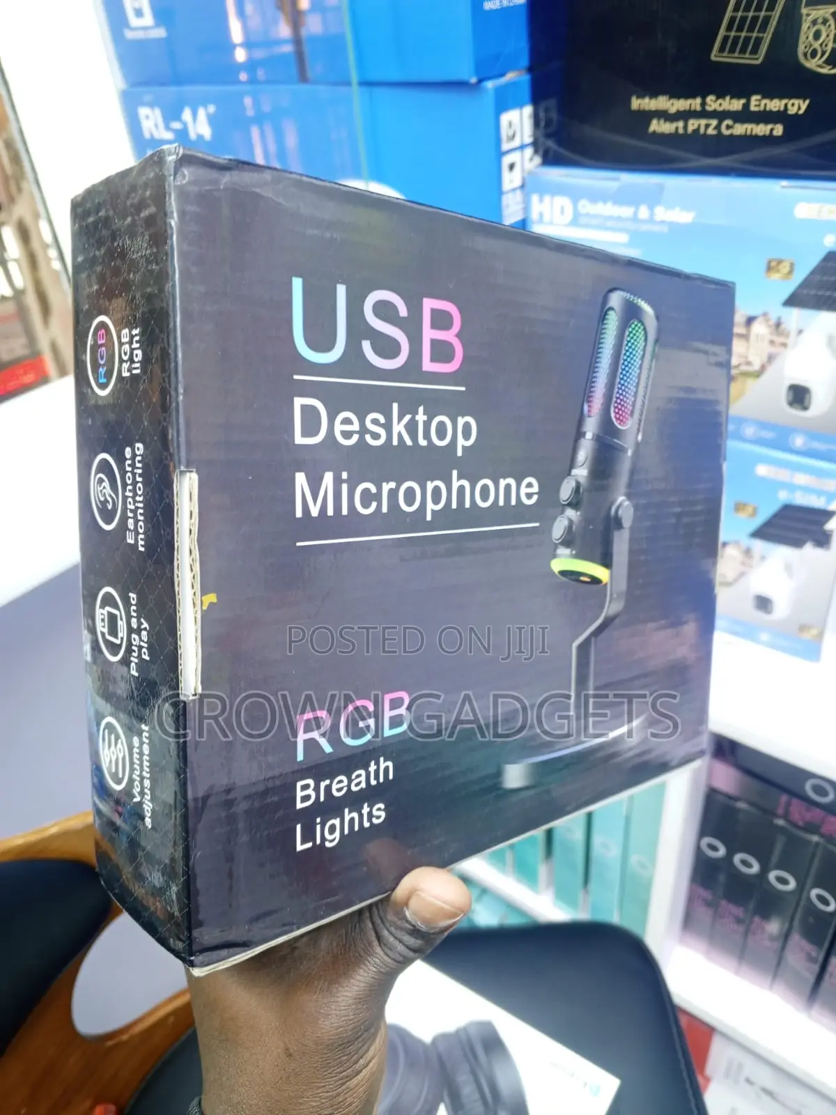 RGB Podcast Microphone With Stand for Gaming and Youtube