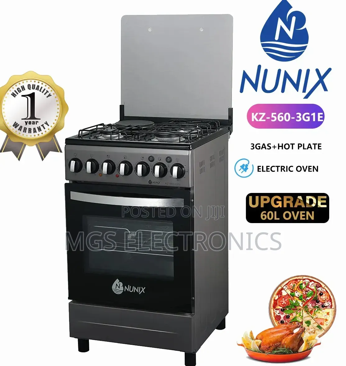 50*55 Nunix 3+1 Standing Cooker