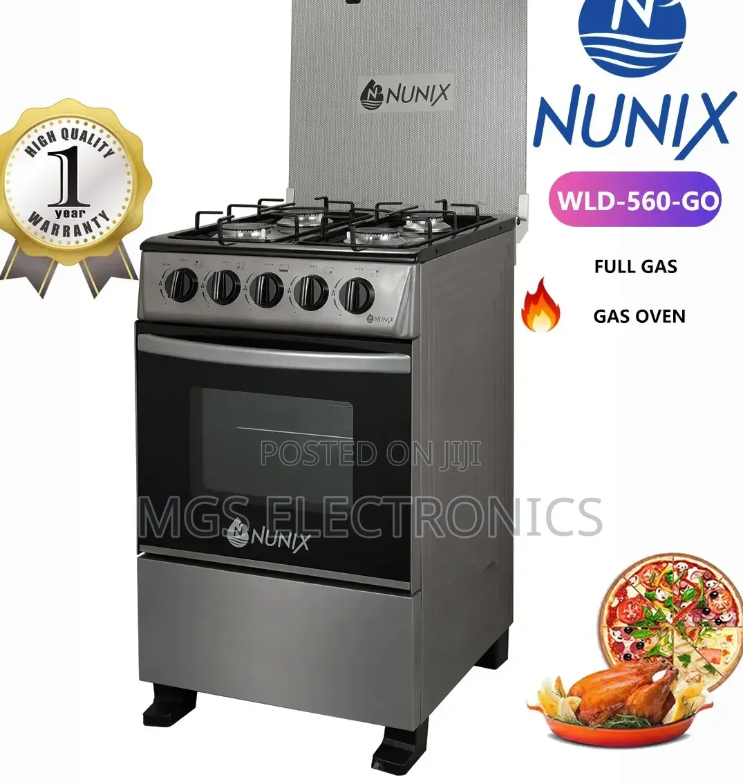 New Model 50*55 Nunix Full Gas Standing Cooker