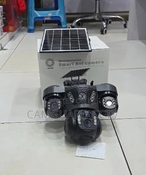 Triple Lens Solar Surveillance Camera Full Color Night Vision