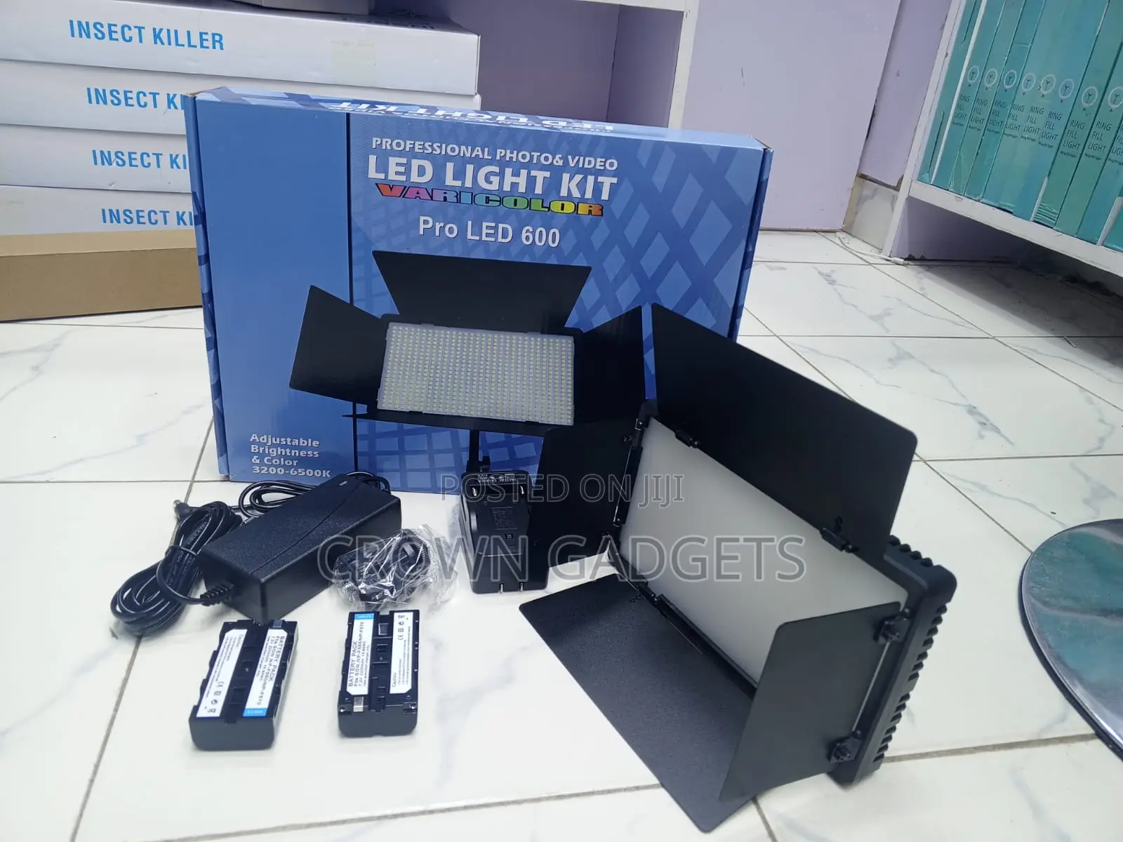 Pro Led 600 Photography Light Kit With Stand And Barndoors