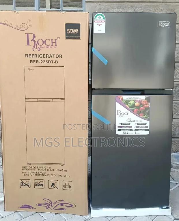 181 Litres Roch RFR-225-Dt-B Double Door No Frost Refrigerator