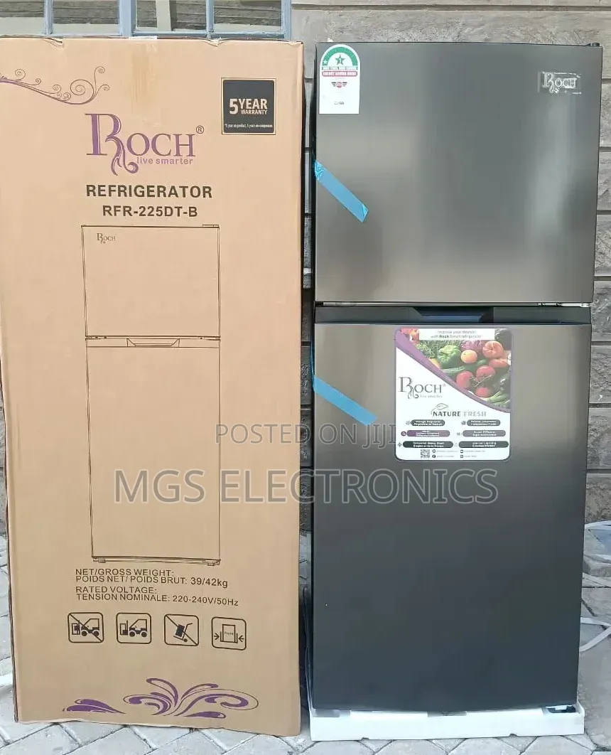 181 Litres Roch RFR-225-Dt-B Double Door No Frost Refrigerator