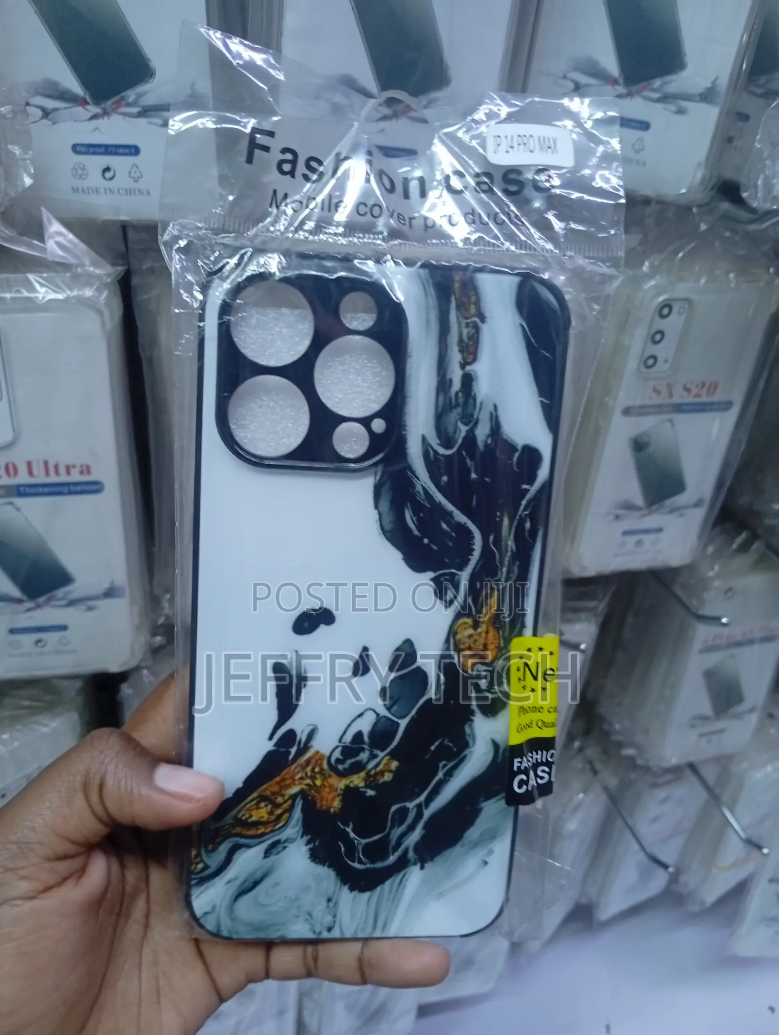 White and Black Marble Phone Case Is for the iPhone 14 Pro Max
