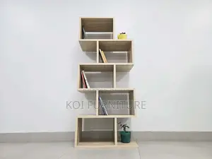 Bookshelf : Modern Wooden Zigzag Wall Shelf