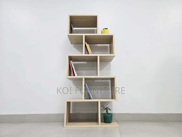 Bookshelf : Modern Wooden Zigzag Wall Shelf - thumbnail 2