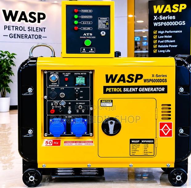 Automatic Wasp Petrol Silent Generator 6.5kva With Ats
