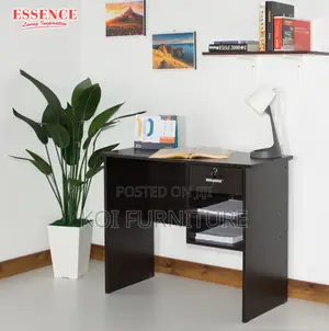 Office Desk : 0.9m Dark Wenge Contemporary Engineered Wood Desk