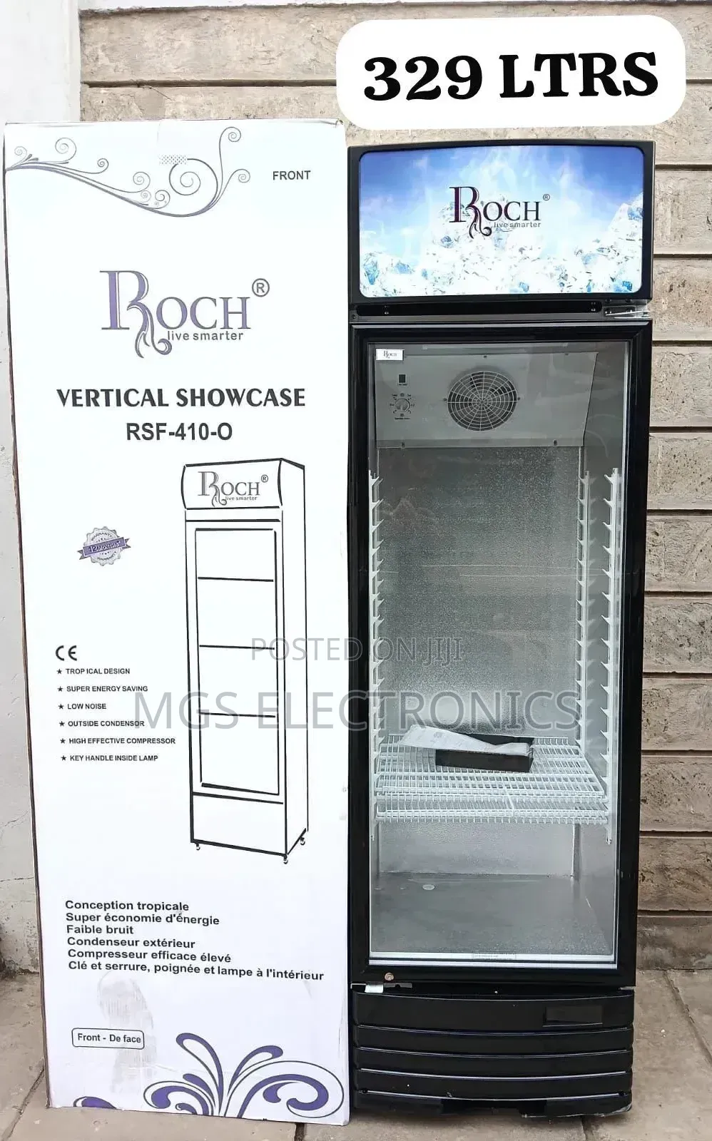 329 Litres Roch Vertical Showcase Model Rsf-410-o Refrigerator