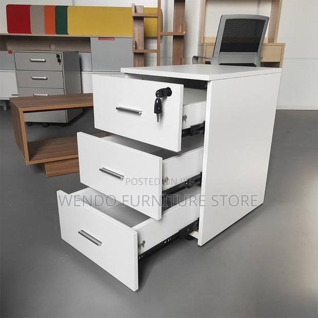 Office Cabinet; Three Doors Pedestal Modern Wooden Cabinet