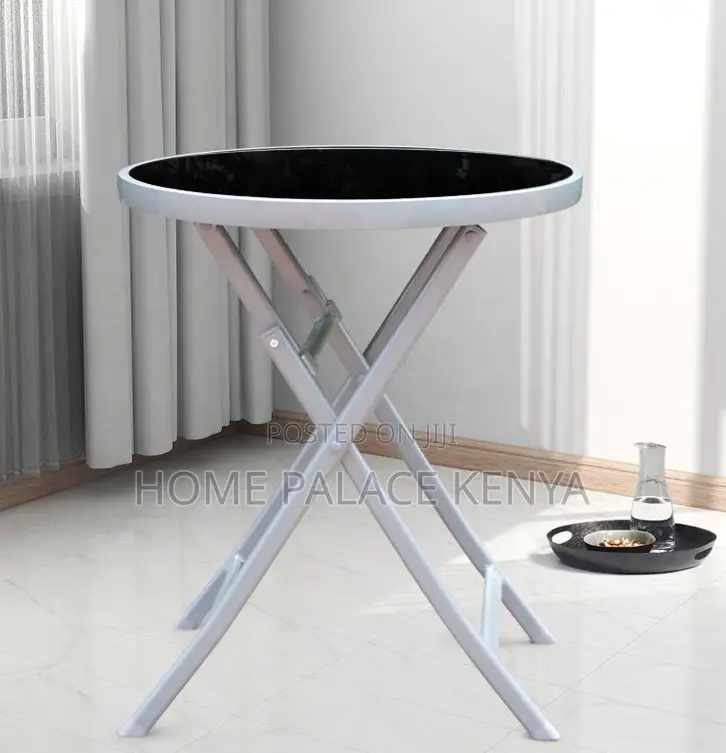 Foldable Table: Patio Table With Glass Top and Light Aluminum Frame