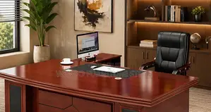 Office Desk; 1800mm Brown Executive Mahogany Desk