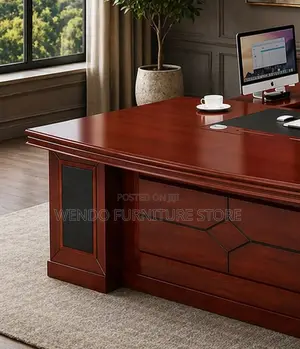 Office Desk; 1800mm Brown Executive Mahogany Desk