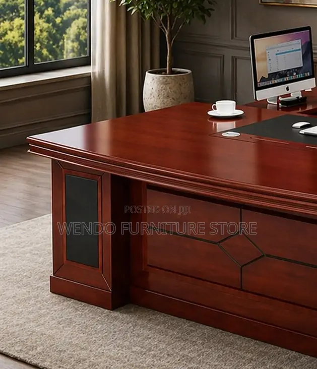 Office Desk; 1800mm Brown Executive Mahogany Desk