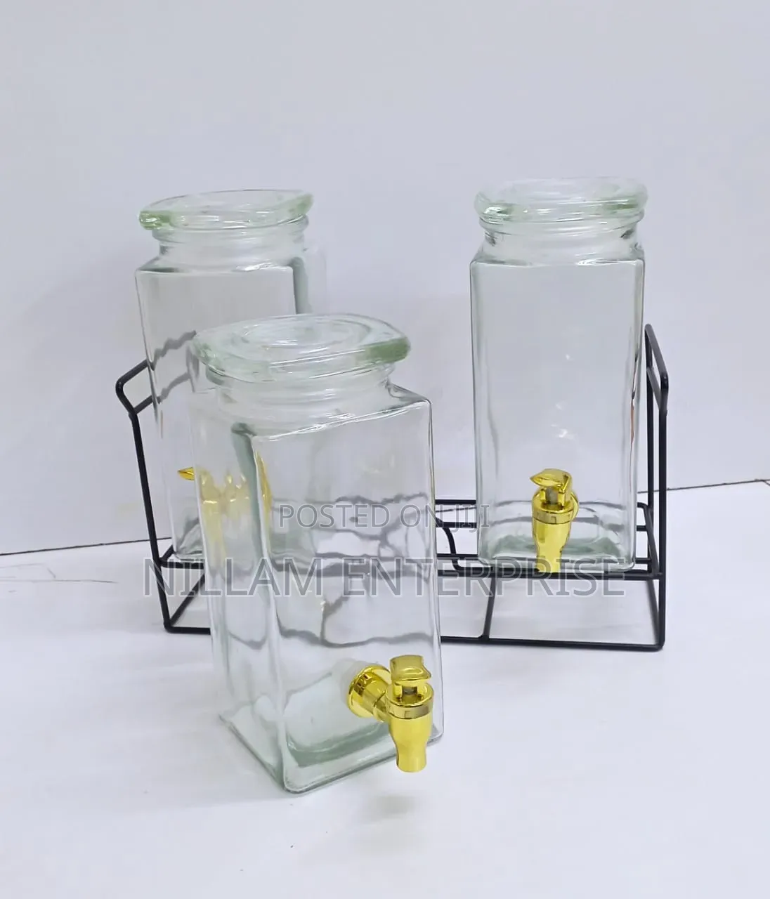1.6l Triple Glass Juice Dispensers Set