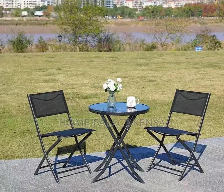Foldable Table: Patio Table With Glass Top and Light Aluminum Frame