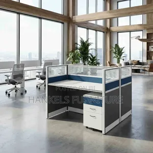2-Way Office Workstation With Movable Drawers – Team Workspace