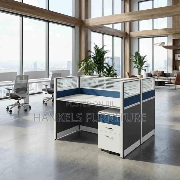 2-Way Office Workstation With Movable Drawers – Team Workspace