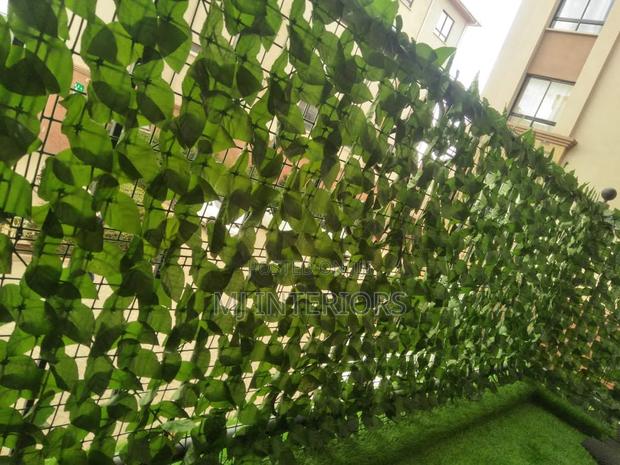 Realistic Artificial Privacy Fence Roll Dense Leaf Coverage
